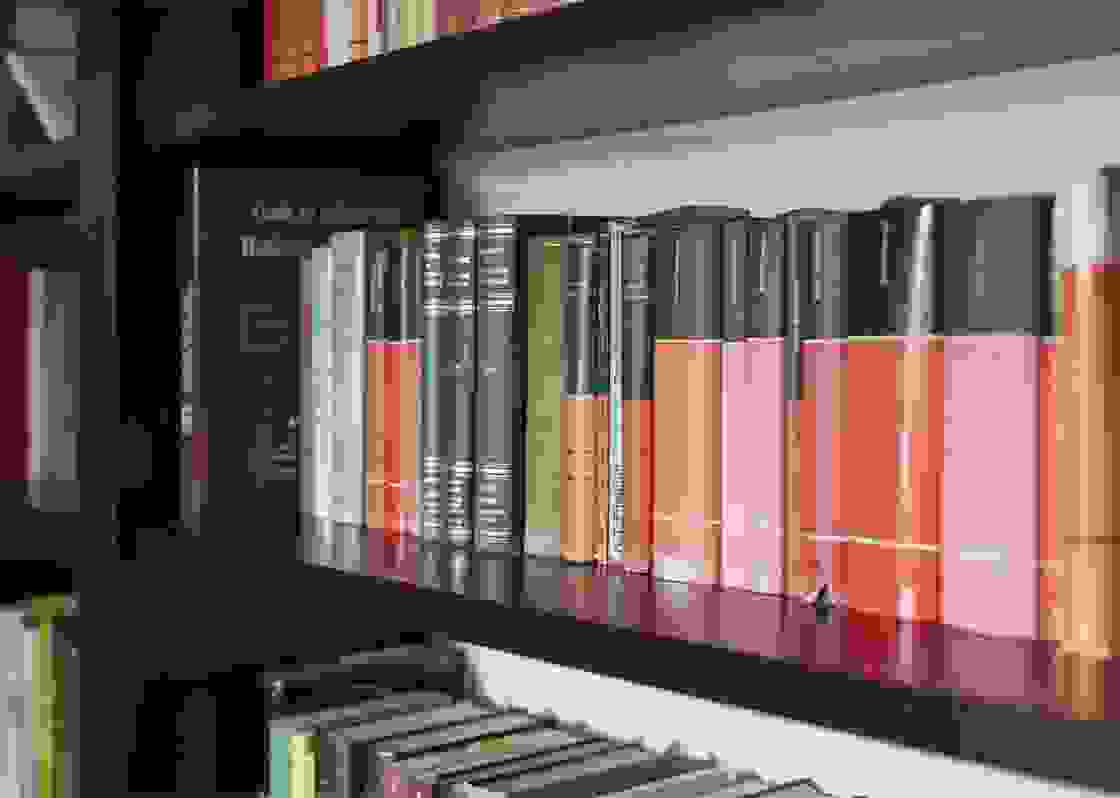Bücherregal mit verschiedenen Gesetzesbüchern